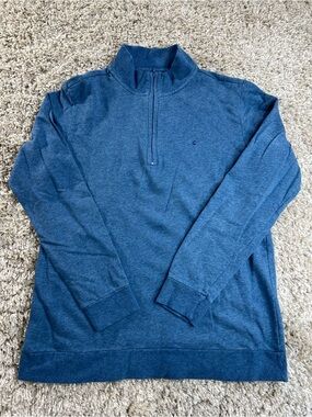 Criquet Men's Quarter-Zip Golf Pullover Sweater - Blue
